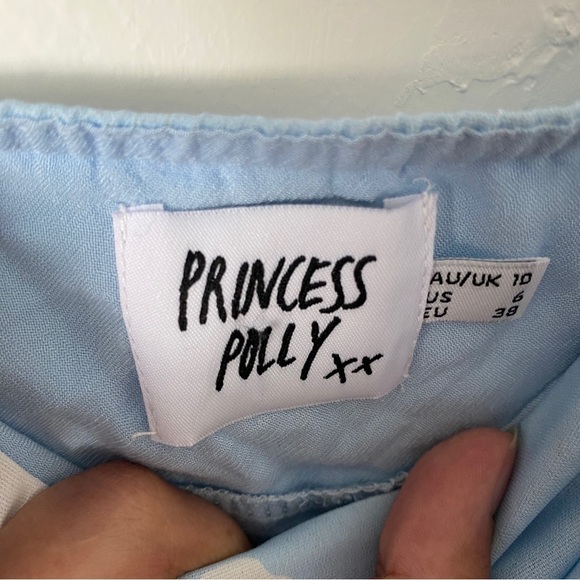 Princess Polly Blue Spaghetti Strap Flower Sundress Mini Skater Summer Dress 6 - Picture 4 of 6